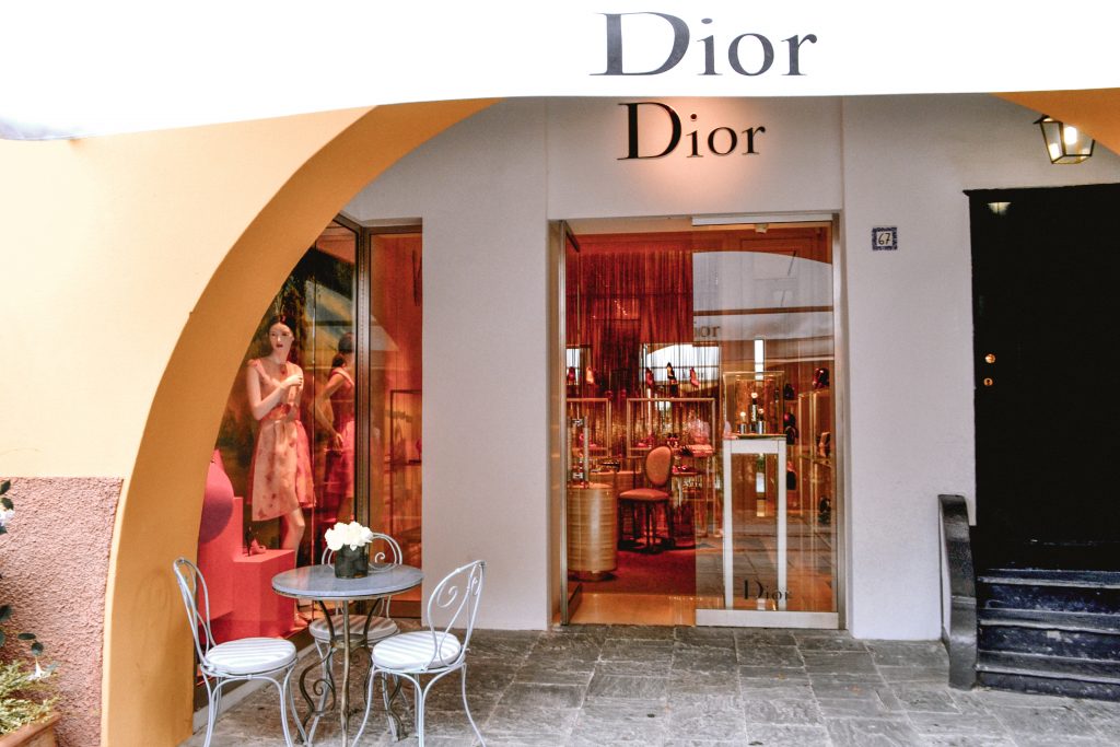 Dior store from outside in Portofino