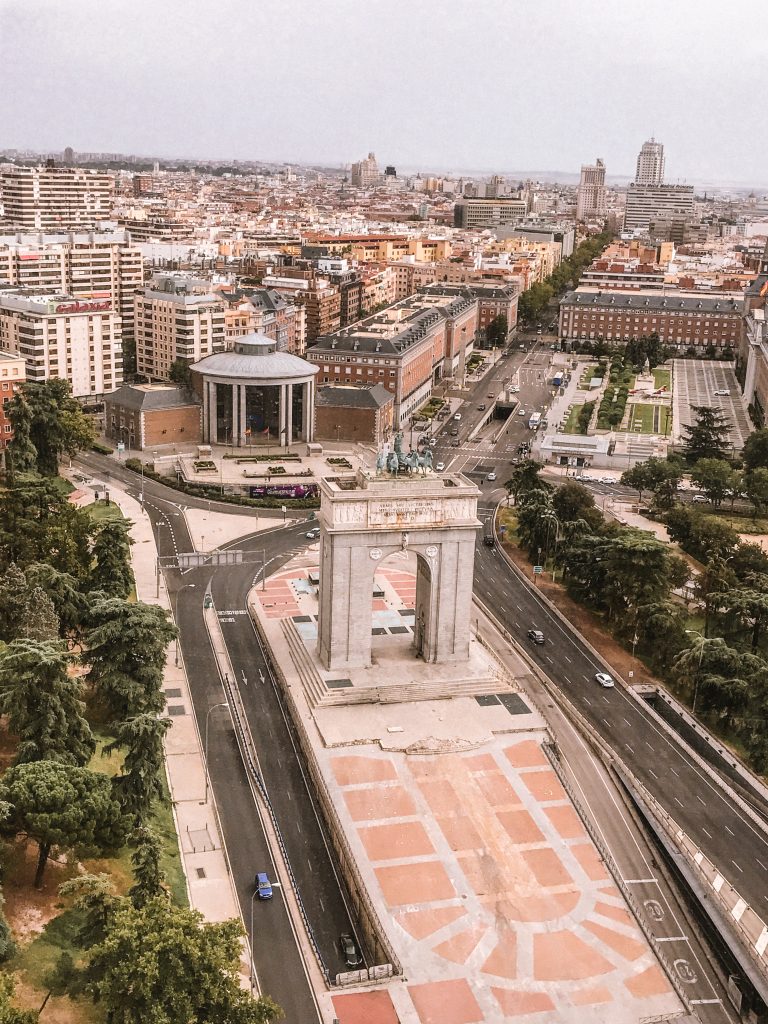 views from Faro de Moncloa in Madrid, Spain