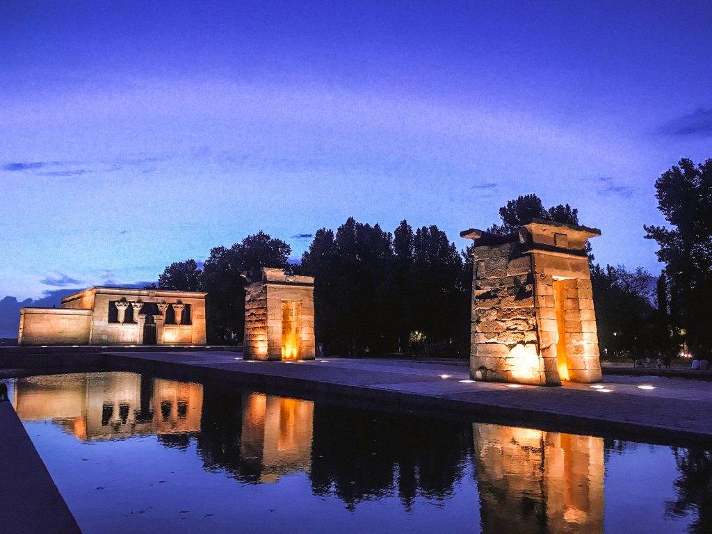 Temple of Debod at Cuartel de la Montaña Park in Madrid