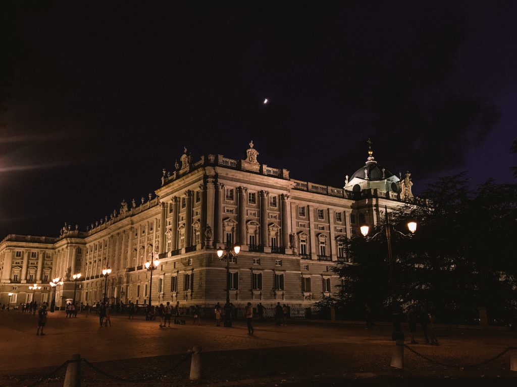 The Royal Palace in Madrid by night