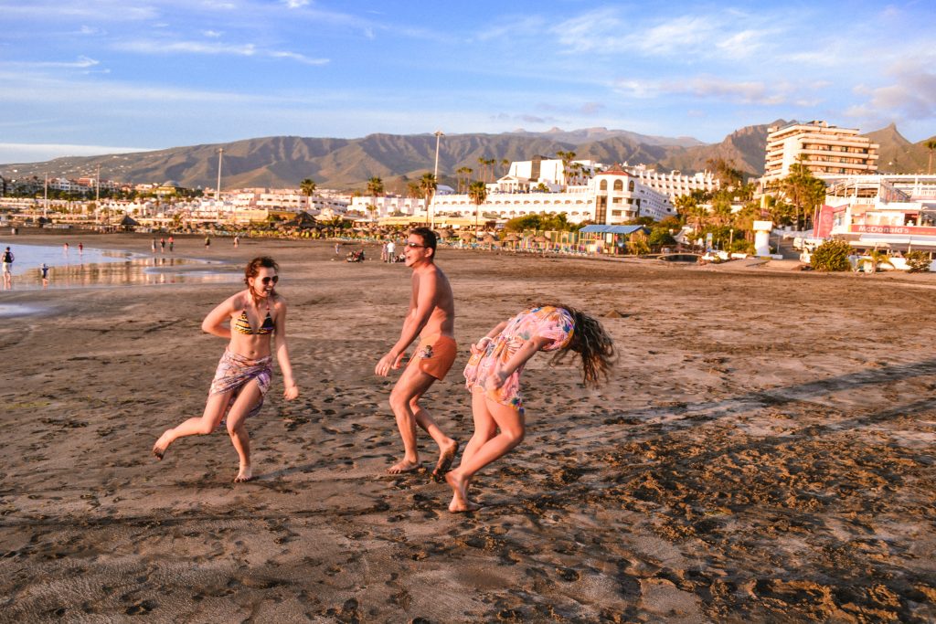 dancing on the beach in Tenerife
