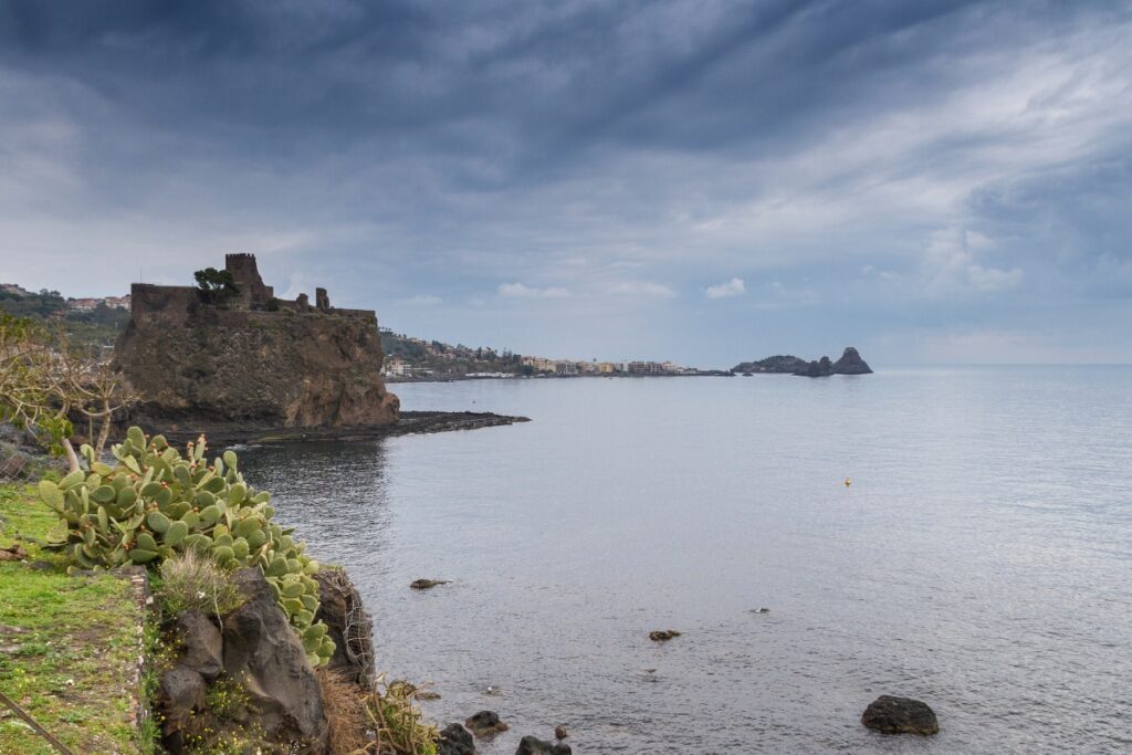 Aci Castello - a castle on a cliff in Sicily